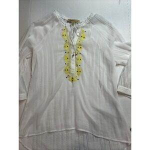 Democracy Freedom Jeaneration Blouse Sheer‎ White Women's Medium. Item 219